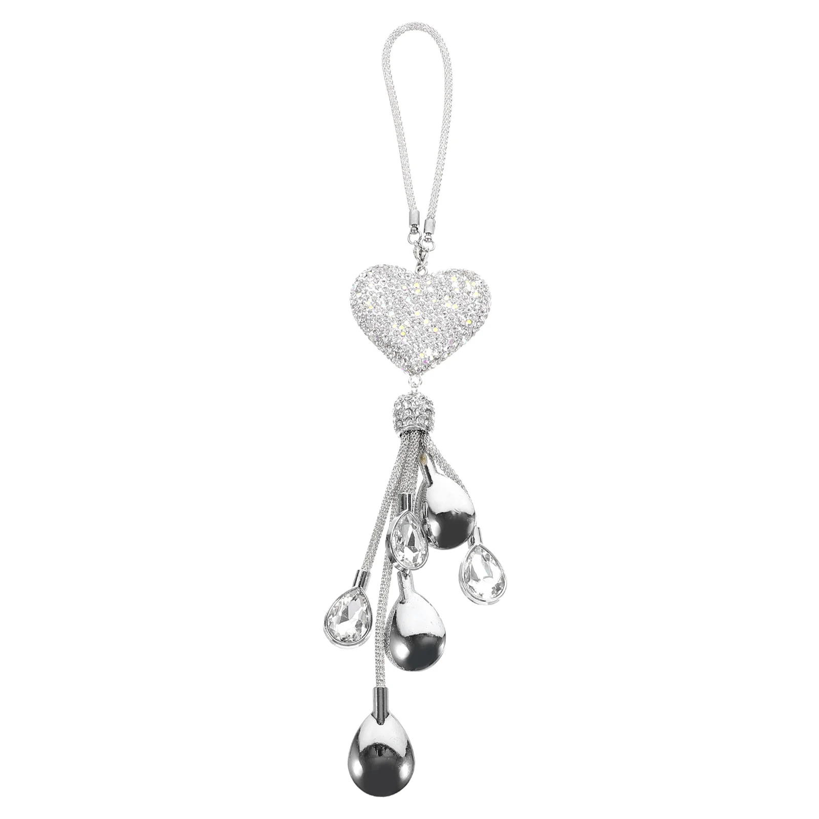 

Pink Crystal Heart Shaped Car Rearview Mirror Hanging Decor Bling Diamond Pendant for Girls Bedroom Office Car Interior Ornament