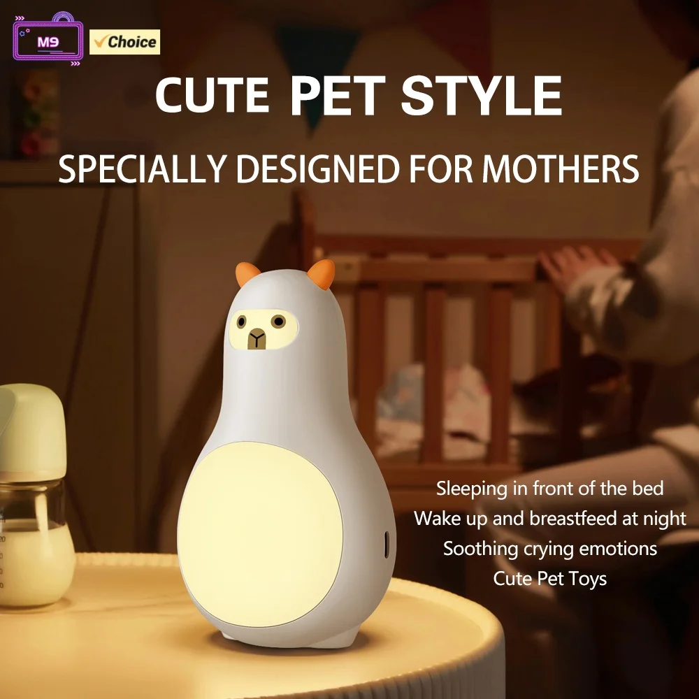 White Noise Machine M9 Portable Sleep Aid with Night Light and 24 Types of Music Cute Appearance Intelligent Sleep Monitor