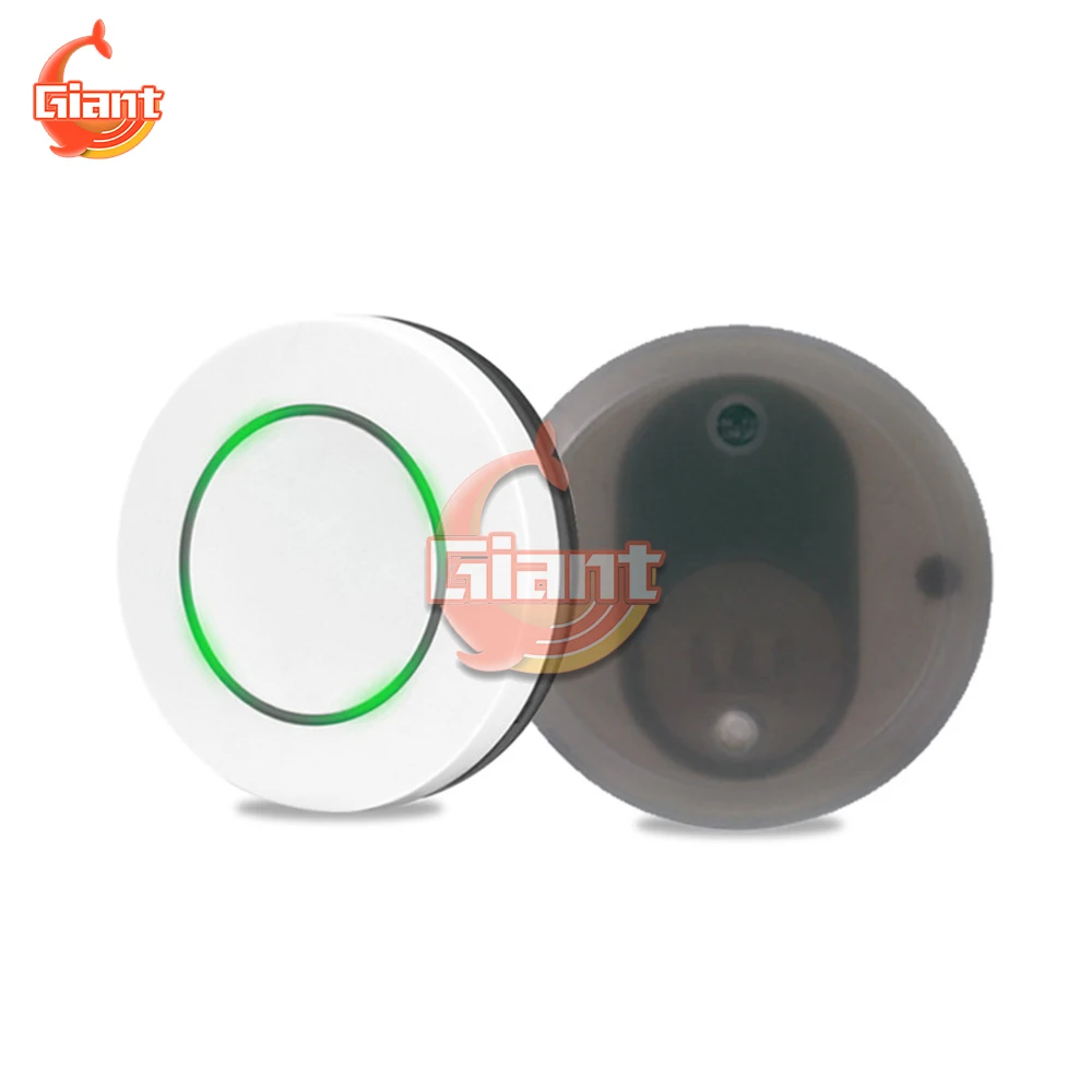 Round Shape 1 CH Button RF Transmitter Wireless Remote Control 433 MHz Roundness Design Remote Key Sticky Wall Panel