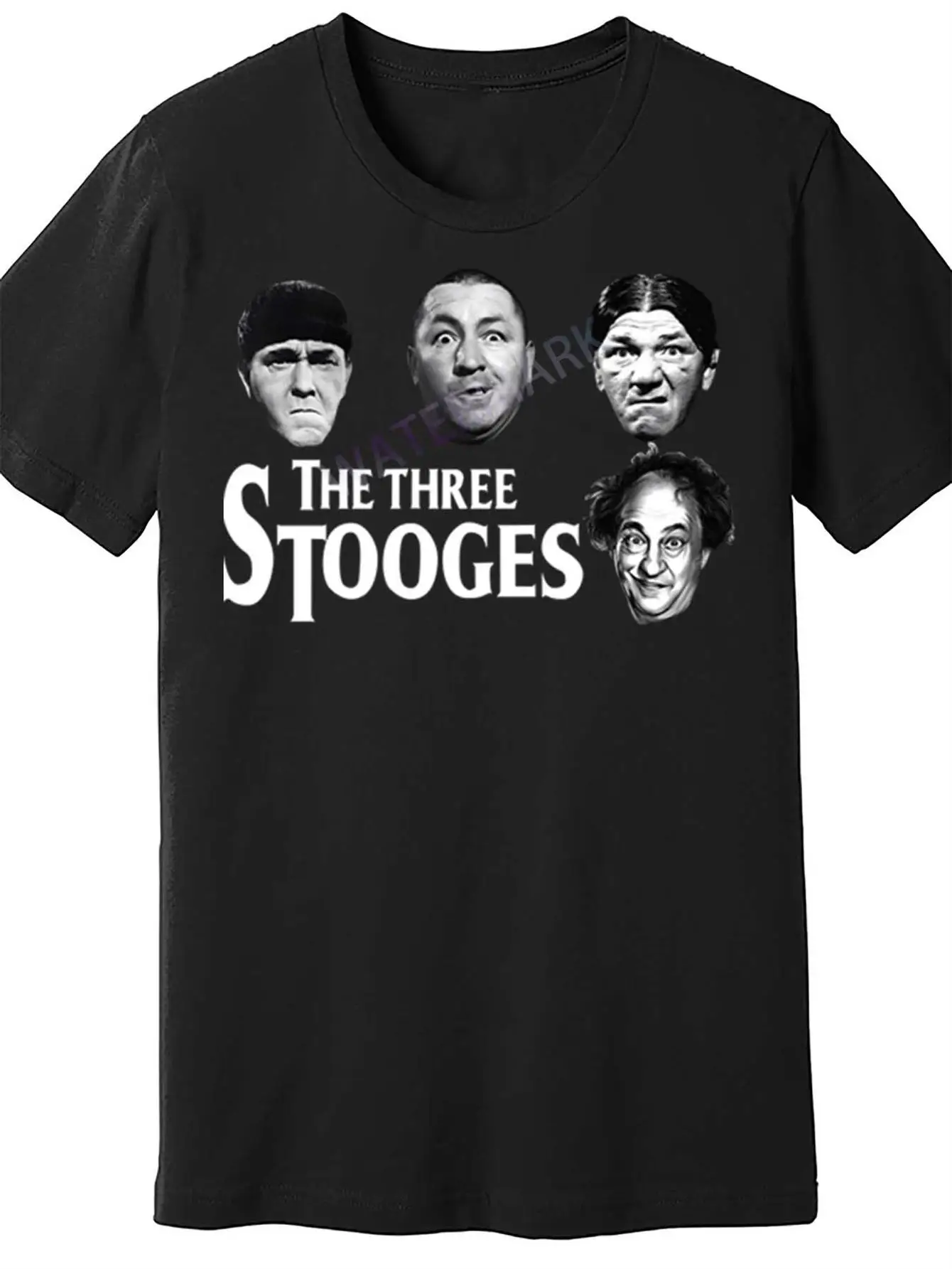 Men's The Three Stooges Graphic T-Shirt - 100% Cotton Slim Fit Short Sleeve Tee with Iconic Comedy Trio Design (Moe, Larry & Cur