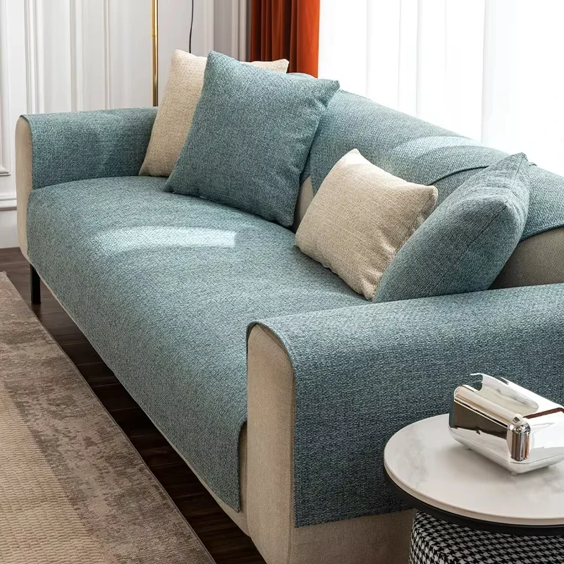 Nordic Universal Sofa Cover for Living Room Non-Slip Soild Color Thick Sofa Cushion Four Seasons Universal Sofa Towel Home Decor