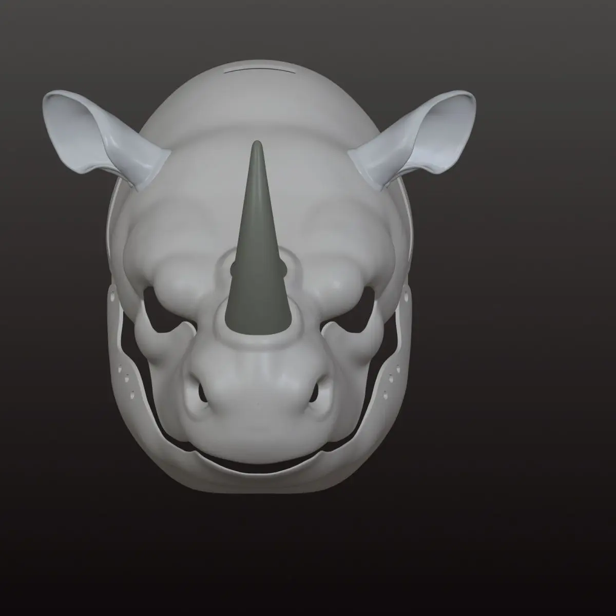 Basic Mask Rhinoceros Semi Realistic Animal Movable jaw Skull PLA Material 3D Printing Furry Cosplay Accessories Anime Festival