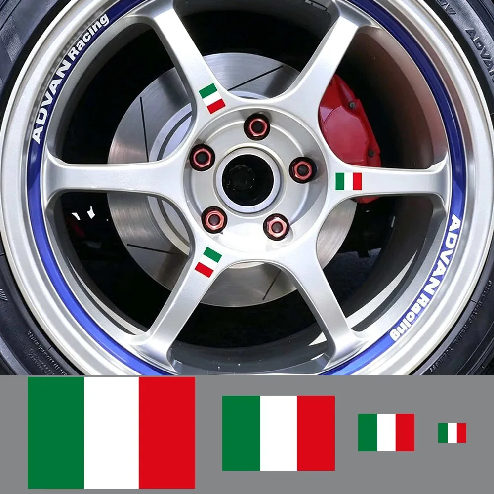 Italian Flag Car Window wheel hub Laptop Motorcycle Vinyl Decal Car body stickers For Fiat Alfa Romeo Lancia Ferrari Maserati