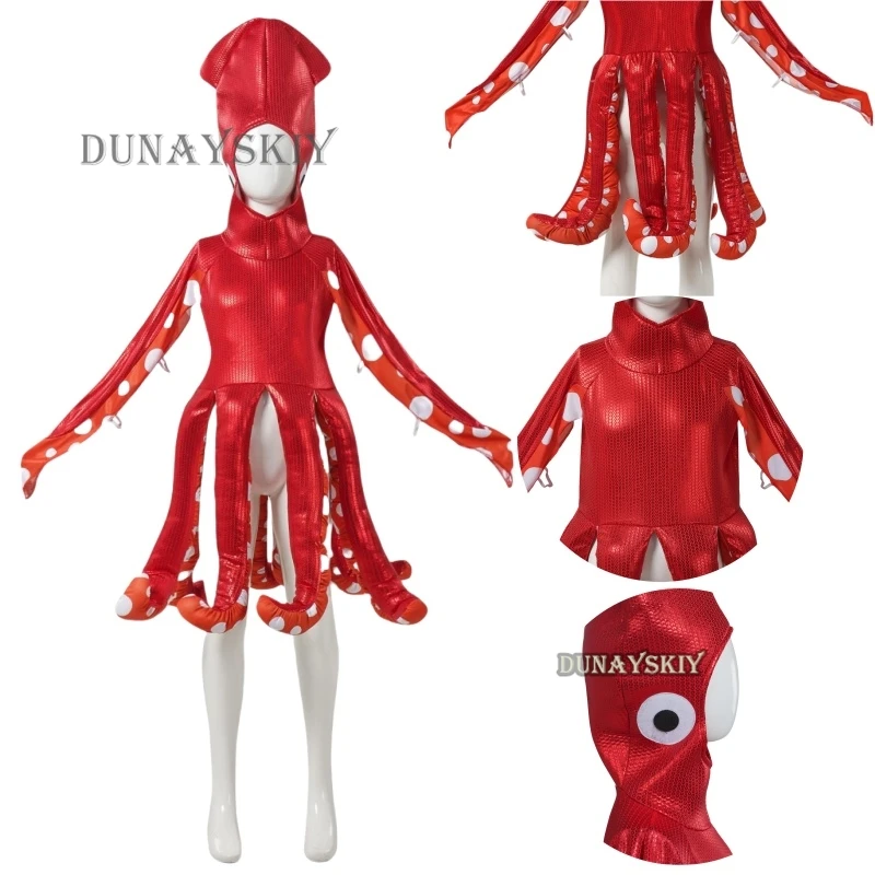 Squid Cosplay Costume para crianças, fantasia de criatura do mar, festa temática de carnaval, roupas Masquerade Cos, Halloween