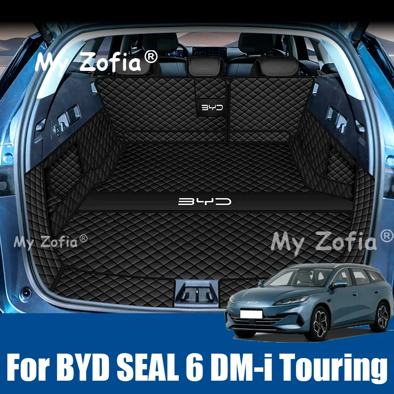 

Для BYD SEAL 6 DM-i Touring 2025 2026, коврик для багажника автомобиля, задний багажник, защита грузового багажника, кожаный коврик, модификация, аксессуары