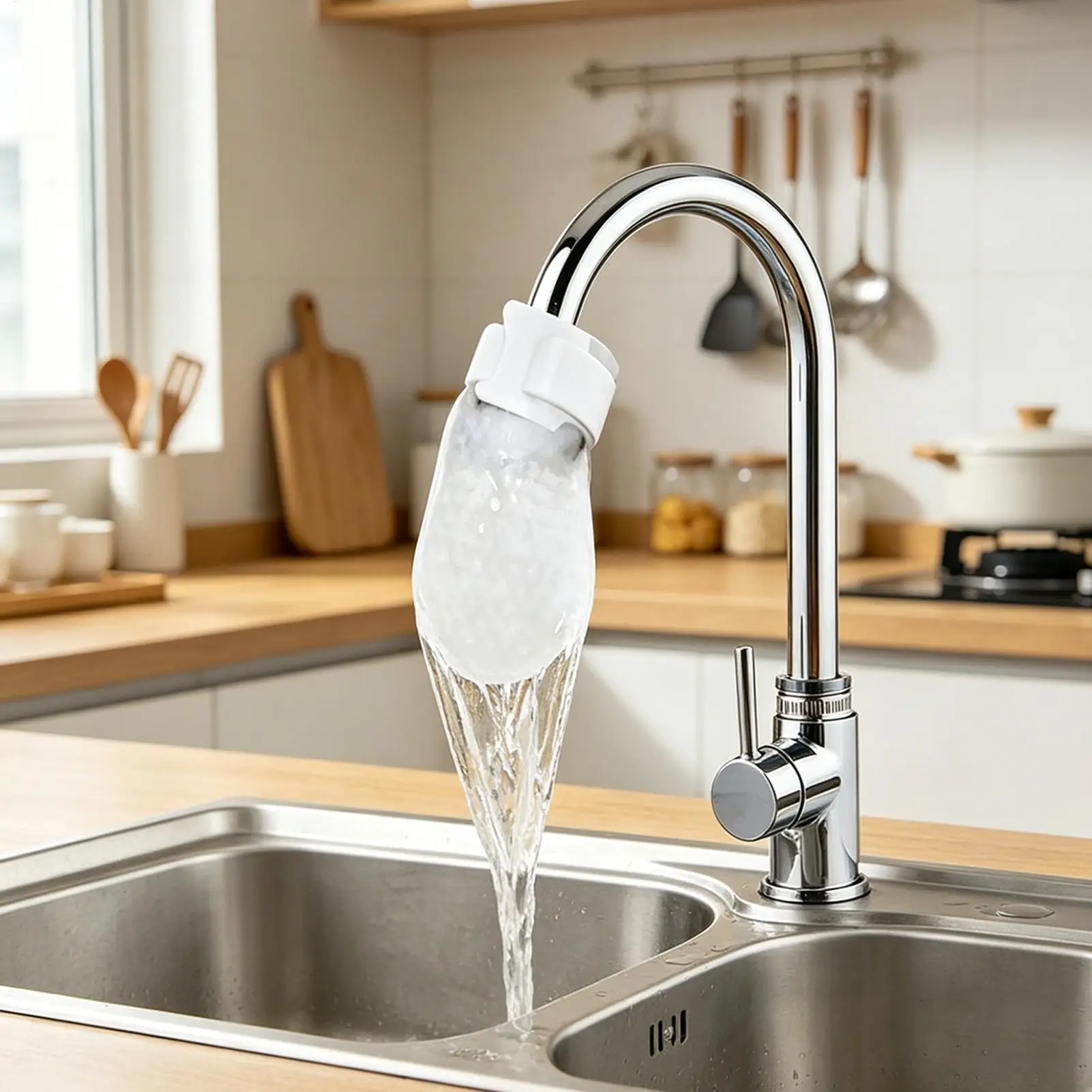 Faucet Filter Bag Fine Fiber Reusable Purification with Sediment Barrier for Home Kitchen Bathtub Coffee Cooking Drinking