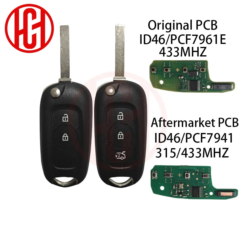 

OEM PCB ID46/PCF7961E 433Mhz ID46/PCF7941 315/433MHZ For Vauxhall Buick Astra K Opel Verano Excelle Flip Smart Remote Car Key