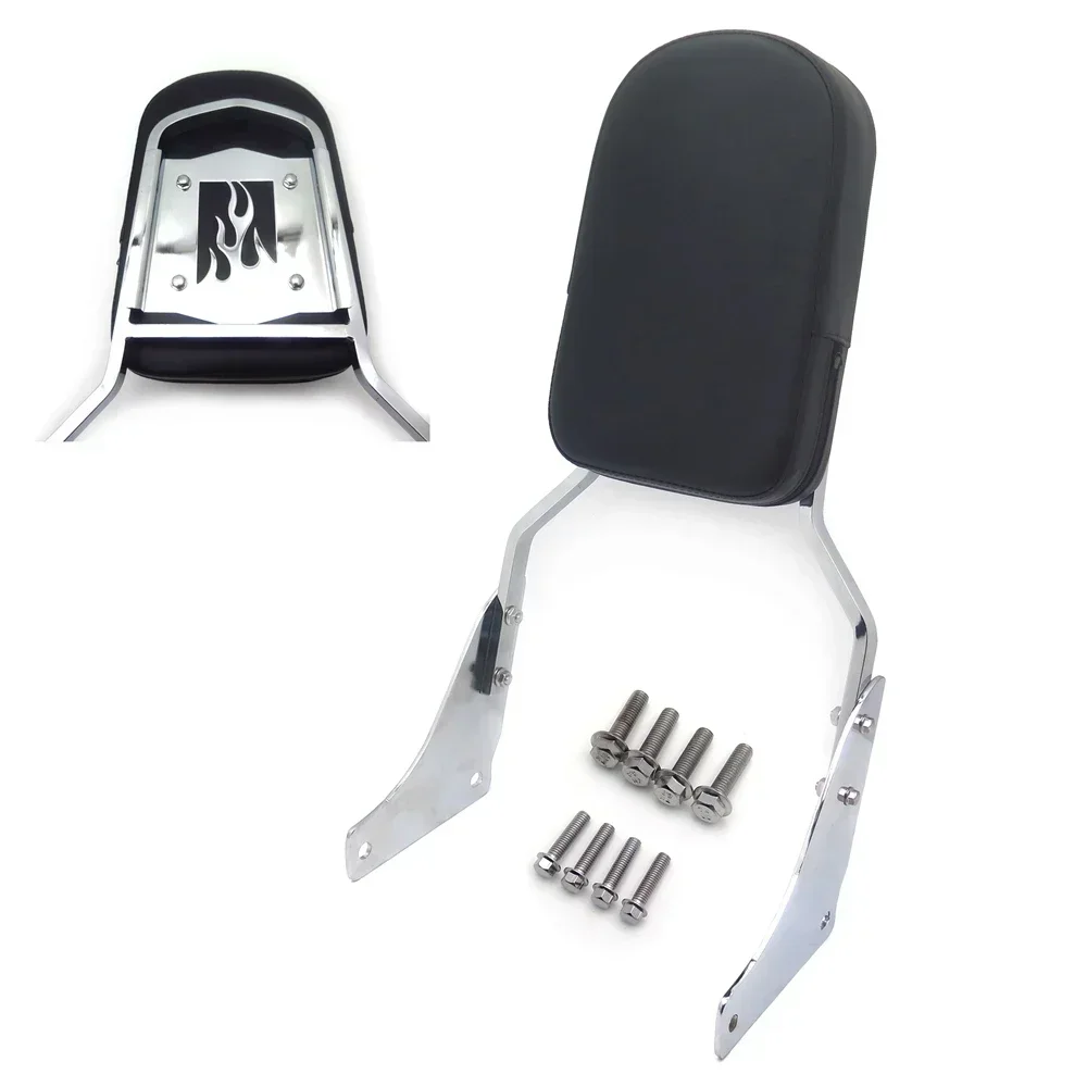 Motorcycle Flame Backrest Sissy Bar W/Leather Pad for Honda Shadow ACE 1100 ACE Tourer Sabre