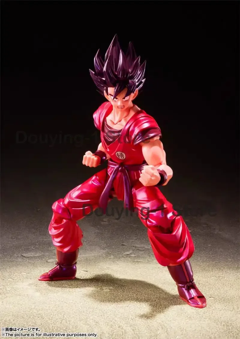 Bandai Dragon Ball SHF Red Son Goku Kaioken Action Figure Anime Model Toy Gift in Stock