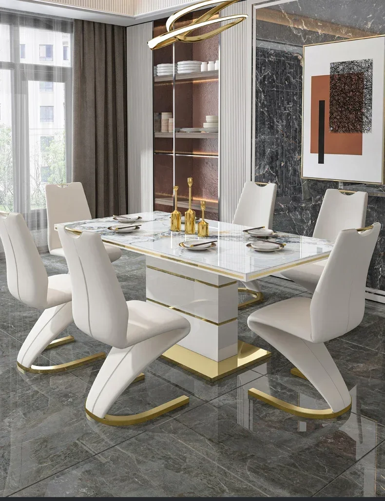 New  Nordic Modern Dining Room Furniture Table A Manger Complet  Seats Dining Table Mdf Dining Table and Chair