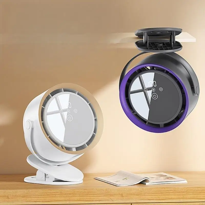 Fã poderoso e silencioso com bateria e textura plástica ajustável 5 velocidades N58D