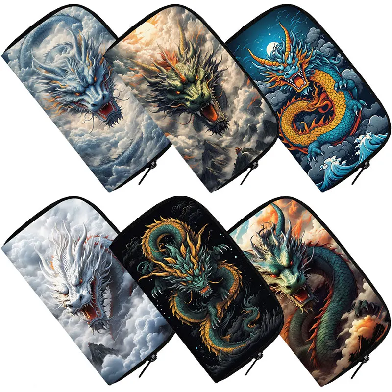 3D Mythical Creatures Dragon Tiger Print Wallet Women Coin Money Bags Credit Card Holder Phone Organizer Long Wallet Gift