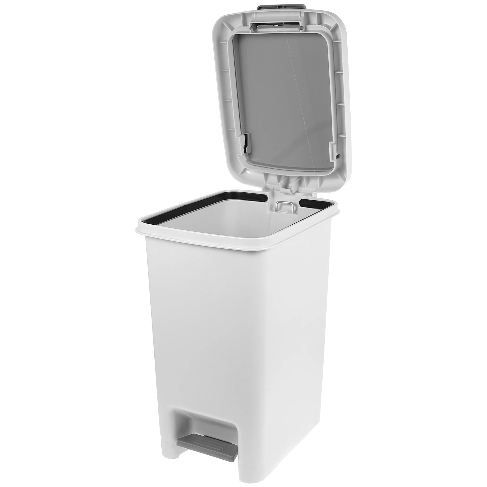 

Lidded Step-On Slim Foot Pedal Rubbish Bin For Kitchen Bedroom Bathroom Container Reusable Large Opening Modern Design