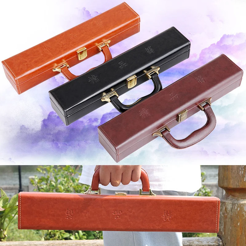 Trend 2024 Portable Flute Box Pu Leather Storage Box Universal Thickened Lining Waterproof Handheld Saxophone Instruments Case