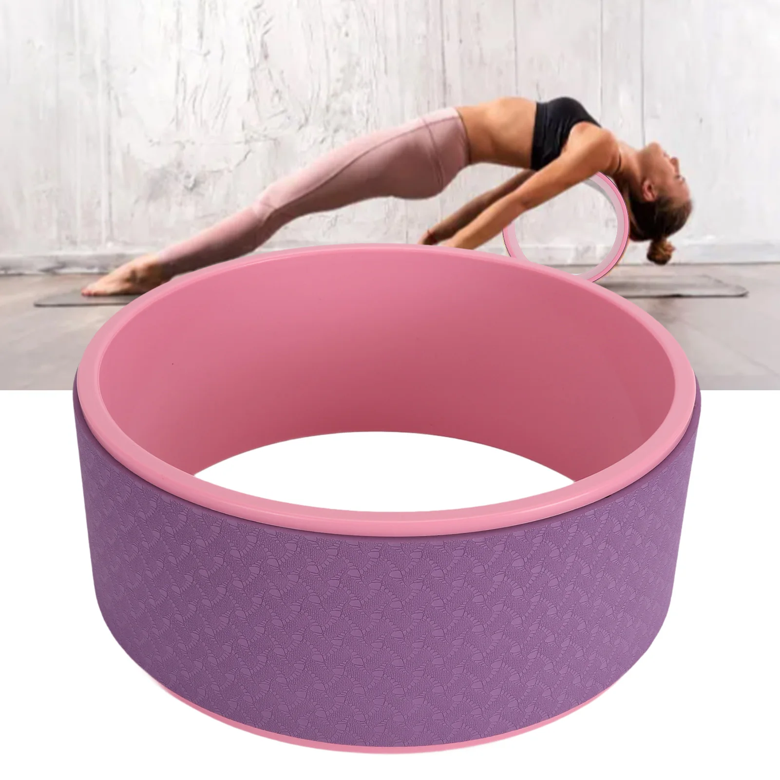 Back Roller Wheel Massage Improving Poses Stretching Wheel Foam Roller For Home Purple