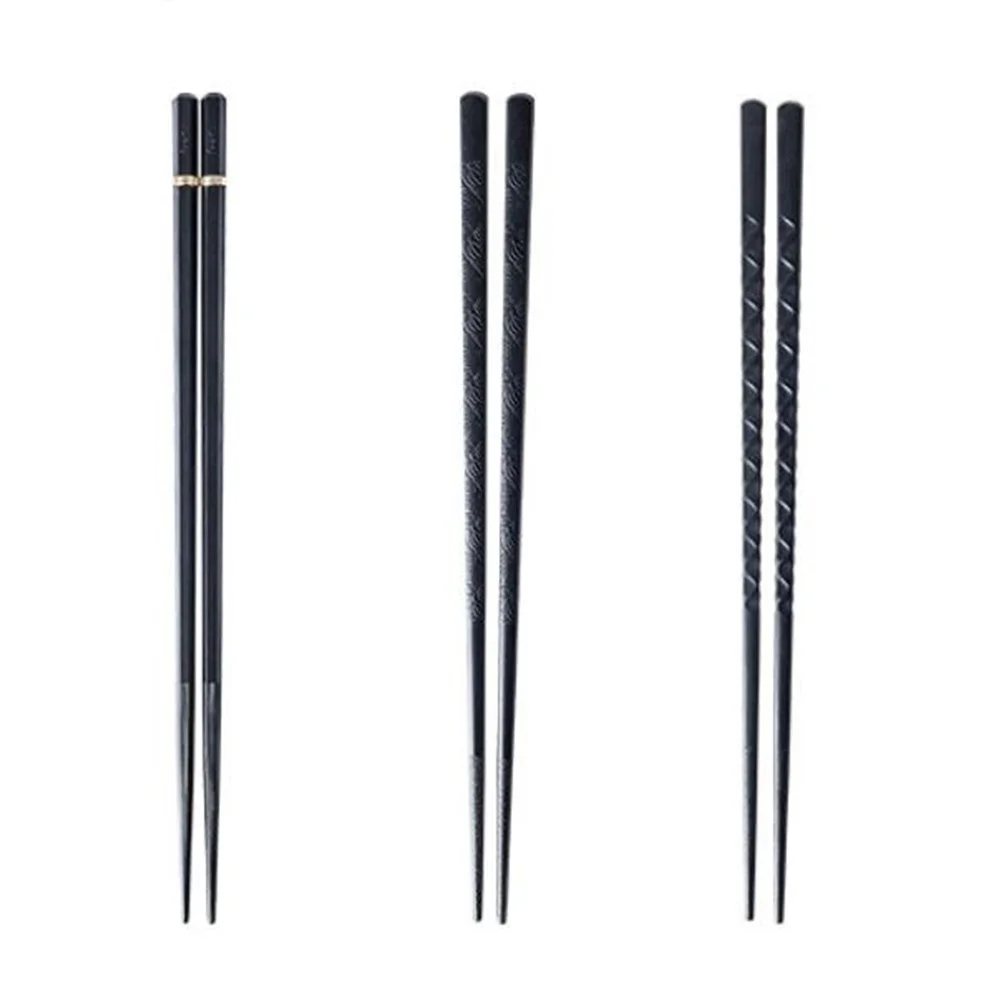 

2Pairs Non-Slip Pointed Alloy Chopsticks Eco-Friendly Dishwasher Safe Gift Set Chopsticks for Chinese Food Dining Table