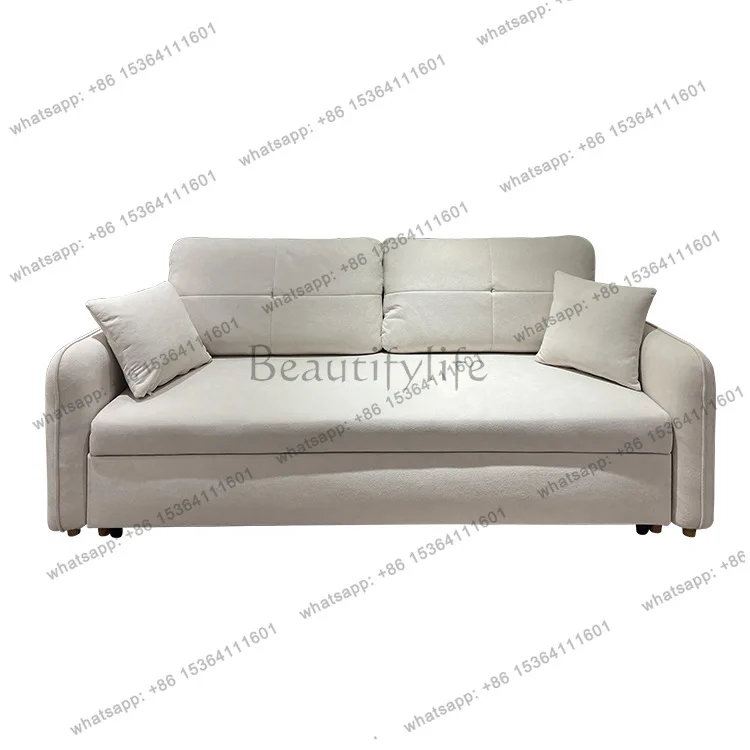 Light luxury foldable sofa bed Small apartment living room Double dual-purpose multi-functional folding bed