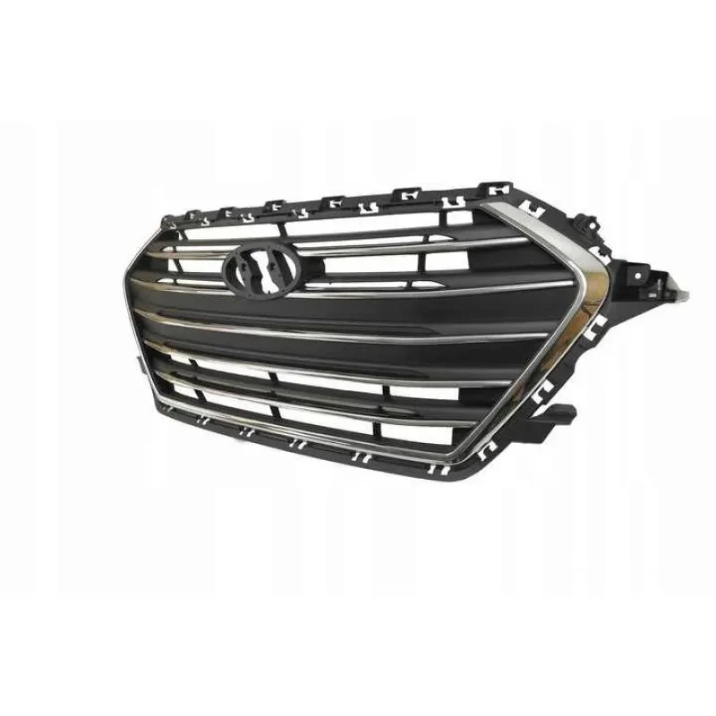 Black Chrome Auto Front Bumper Grille for  Elantra Sedan 2017 2018 Premium Quality Mesh Grill 86350-F2100