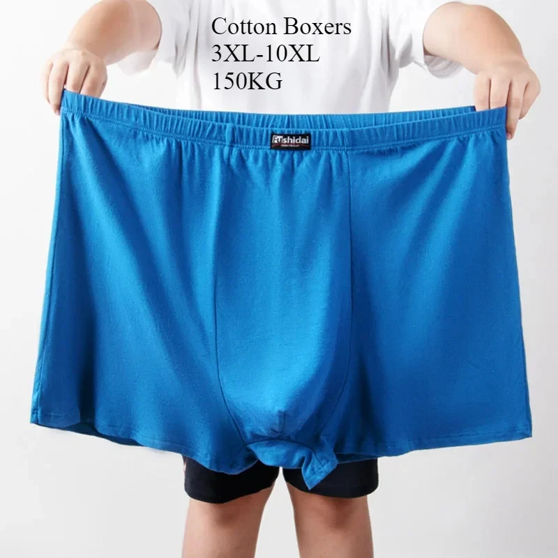 3XL 7XL 8XL 10XL Big Size Boxer Shorts Men Underpants Plus Male Cotton Breathable Panties Dad Gift Loose Comfortable Underwear