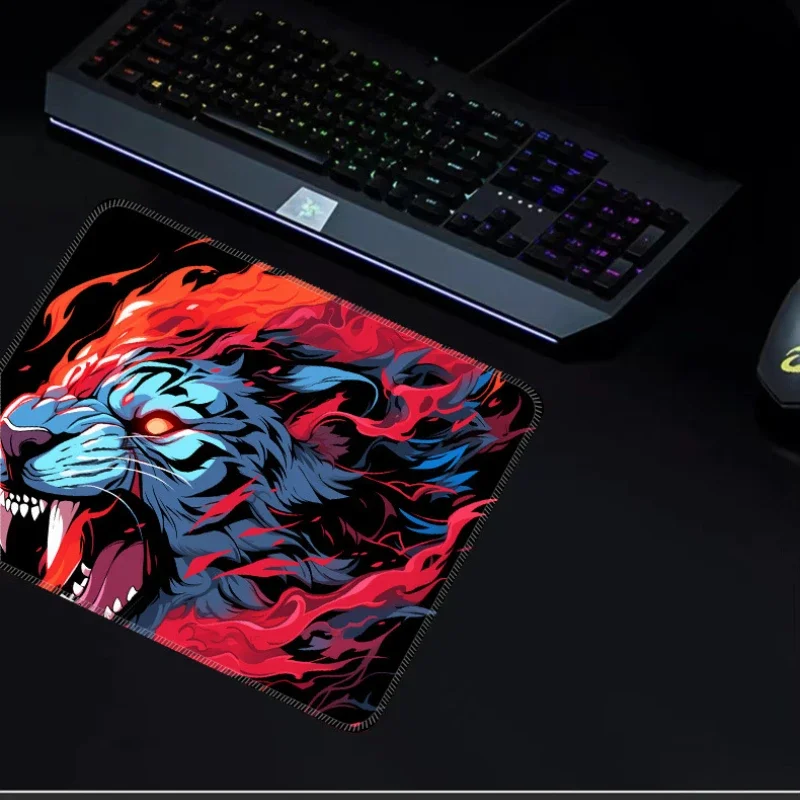 Thickened E-sports Mouse Pad Tiger Graphics Nature Rubber Accessories Desk Mats For Pc Gaming Non-slip Office Mousepad 40x45cm