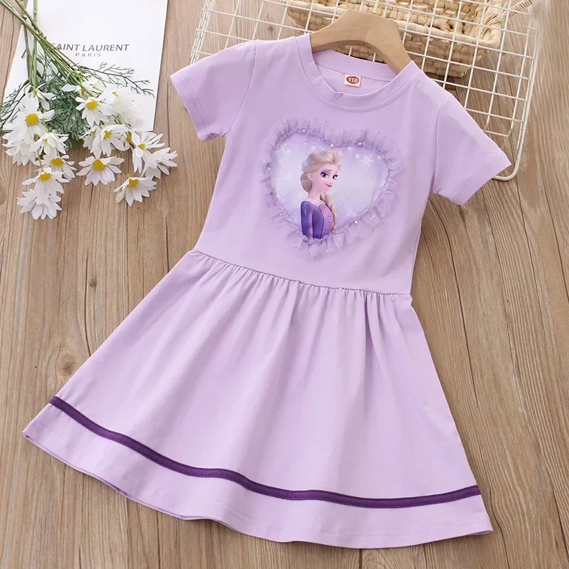 Vestidos de princesa de Frozen para niñas, ropa de manga voladora, traje de princesa Elsa, regalos para niños, venta al por mayor, Verano