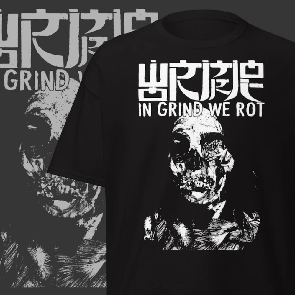 Camiseta Vintage Wormrot em Grind We Rot para Mulheres e Homens, Camisetas Gráficas Casuais de Algodão, Moda Adulto Streetwear