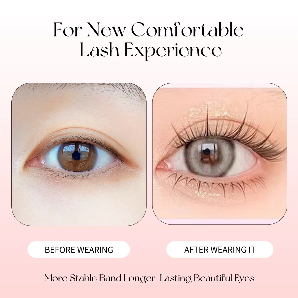 5 Paar dünne falsche Wimpern, natürliche, weiche, flauschige Wimpern, klares Band, koreanischer Stil, Puppen-Augenwimpern für Frauen, tägliches Make-up