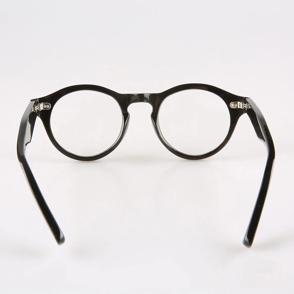 Eyeglass Frames Unique Round Retro Handmade Buffalo Horn Prescription Man Glasses Frames Vintage Rivet Optical Lenses Eyeglasses
