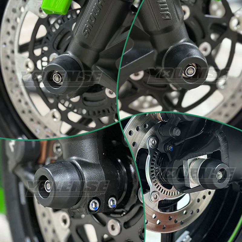 For ZX-6R ZX6R ZX636 2024-2025 NEW Motorcycle Accessories Front & Rear Axle Fork Crash Sliders Wheel Protector