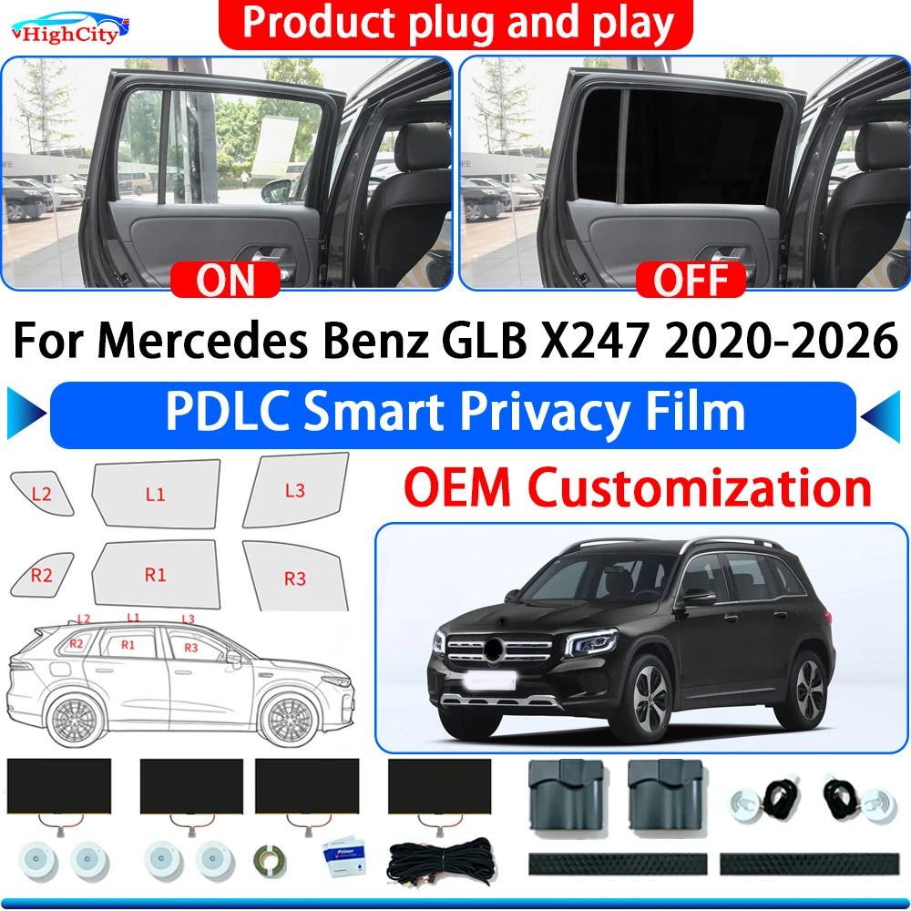 For Mercedes Benz GLB X247 2020-2026 Switchable Electric Smart Privacy Film Polymer Dispersed Liquid Crystal Solar Film Window