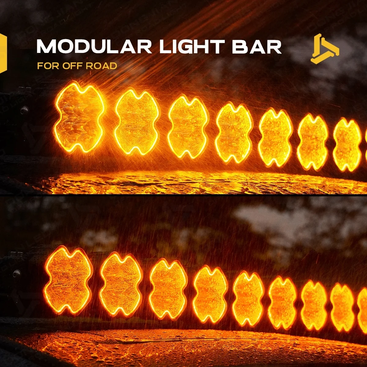 High Power 40/42/48/50/52/54 Inch 12V Modular Linkable Led Amber Strobe Roof Light bar for Car Off-road Truck UTV bar Light 4X4