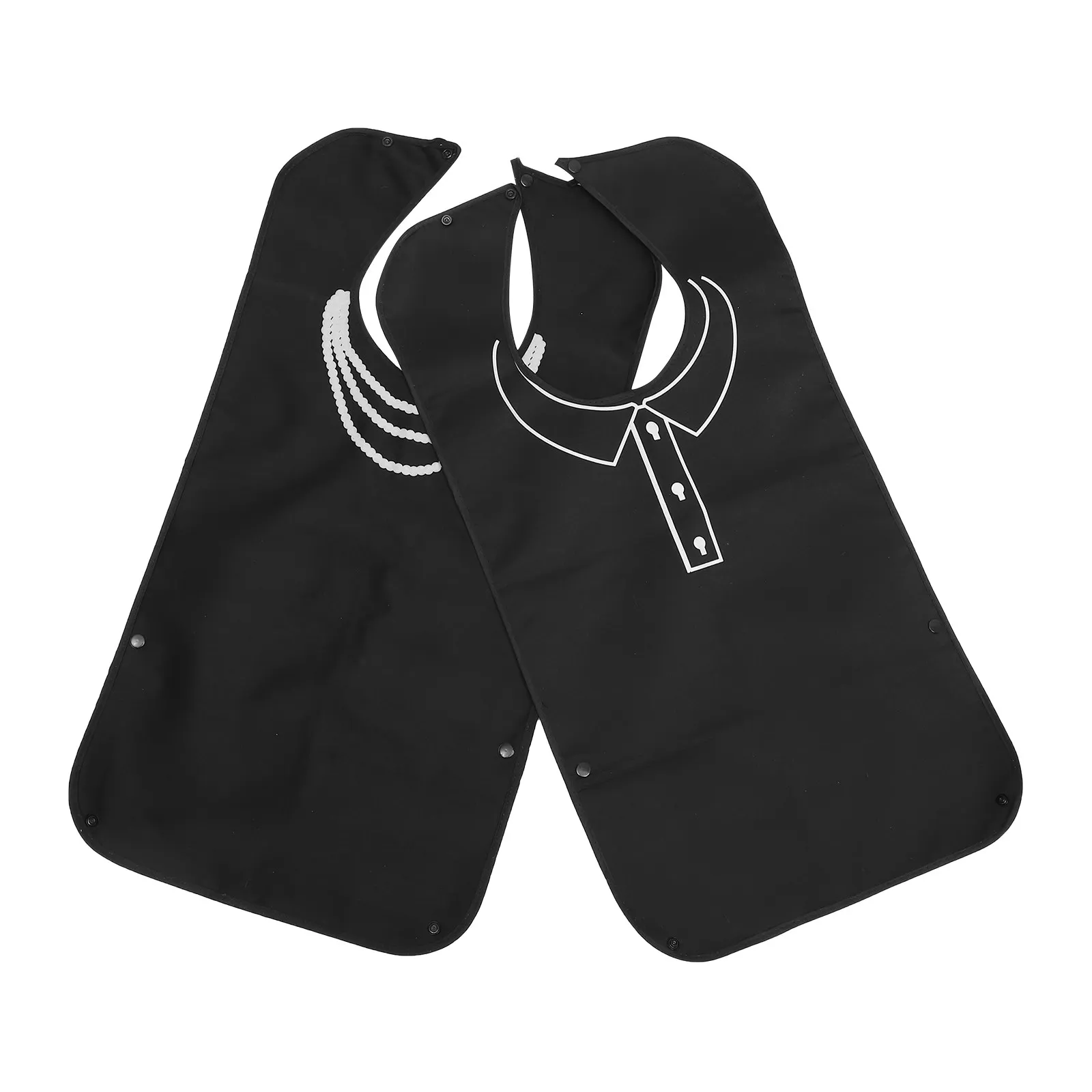 2Pcs Skin-Friendly Quick-Dry Waterproof Feeding Bibs for Elderly Adults Portable Anti-Oil Dining Apron Exquisite Simple Design