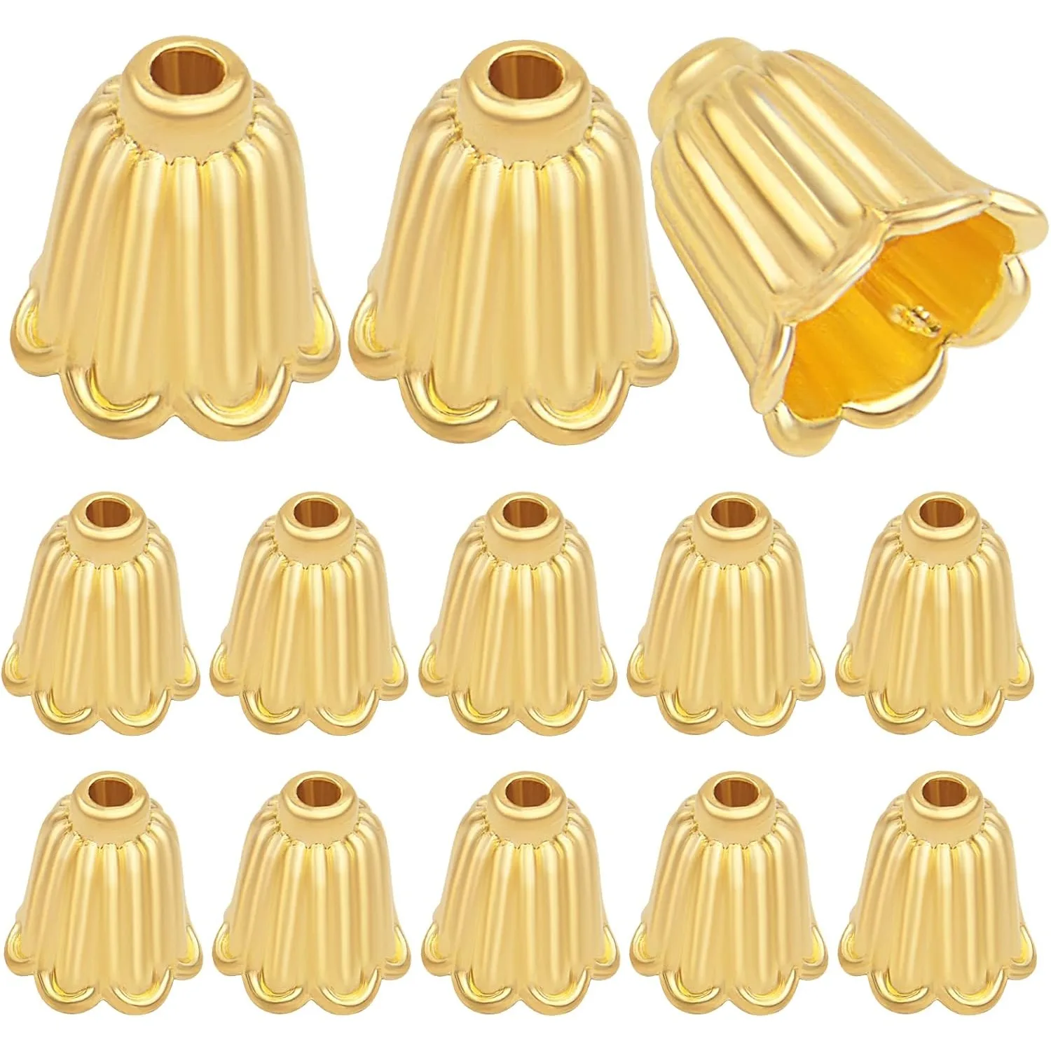 

100pcs Flower Beads Caps Alloy Flower End Caps Loose Spacer Beads Cones Jewelry Making Accessories for DIY Earrings Bracelet