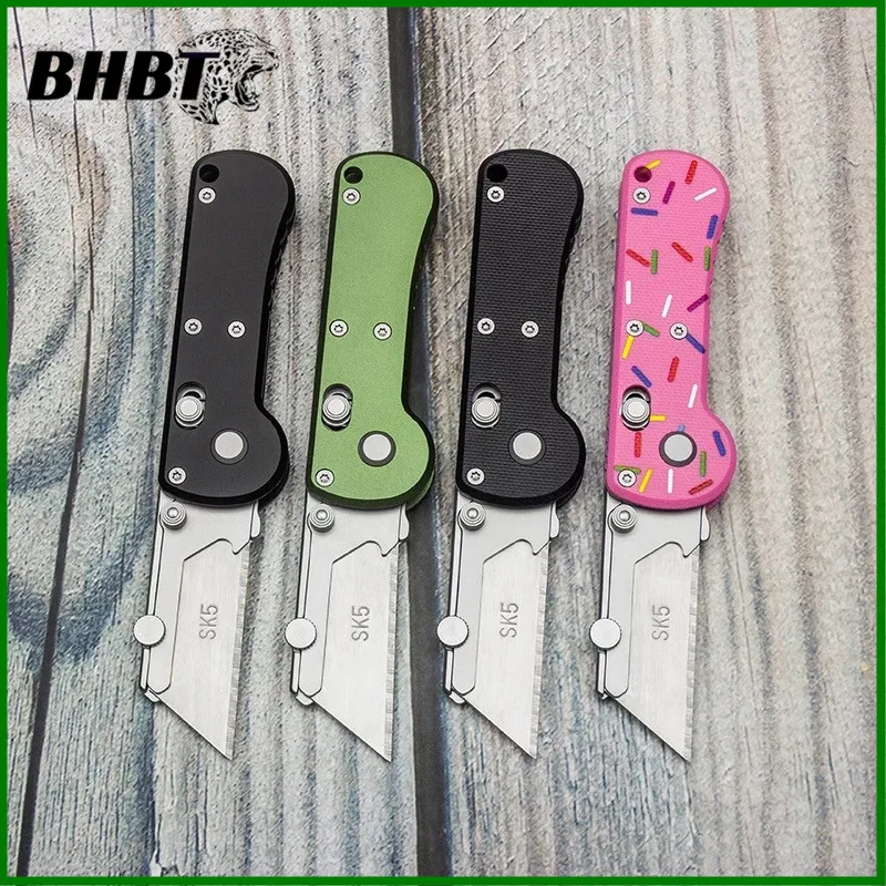 

BHBT Мини Складной Универсальный Нож Коробка Резак Карманный Нож Из Алюминиевого Сплава EDC Универсальный Нож со Сменными Лезвиями