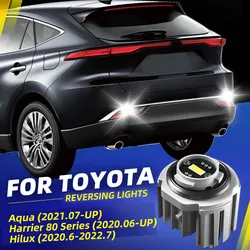 2pcs Car LED Reverse Backup Lights Blubs Lamp Xenon White With Fan For Toyota Harrier 80 Series Hilux Aqua 2020 2021 2022 2023