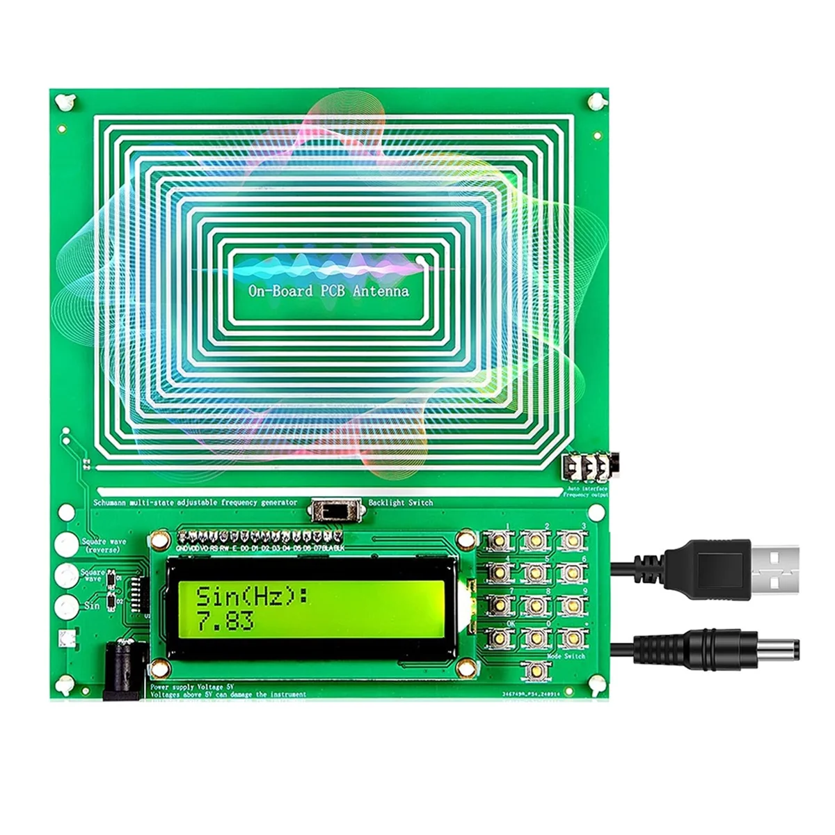 A79G 7.83Hz Sleep Aid and Therapeutic Frequency Device Adjustable Resonance Generator (0.01Hz-200KHz) for Stress Relief