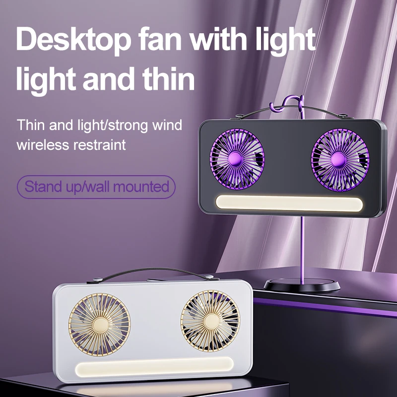 

s32-Multi - functional Dual - Head Fan: 3 - Speed, Dual Turbo, Ideal for Kitchen & Bedroom