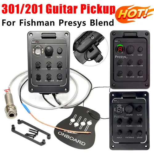Para Fishman Presys Blend 301 201 pastilla de guitarra pastilla de guitarra acústica caja eléctrica ecualizador preamplificador EQ sintonizador amplificador de guitarra