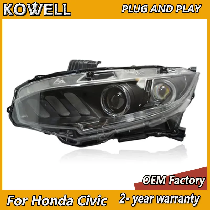 

Car Styling for Honda Civic Headlight 2016 2017 Civic 10th Head Light Civic X Headlights DRL Turn Signal Low High Beam Projector