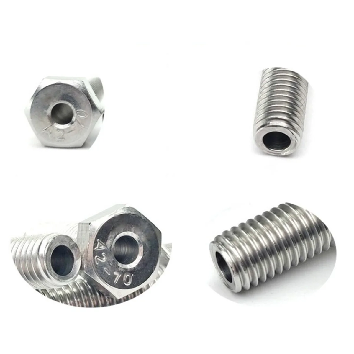 304 Stainless Steel Hollow Outer Hexagonal Bolt Lamp Threading Through Hole Screw M6M8M10M12