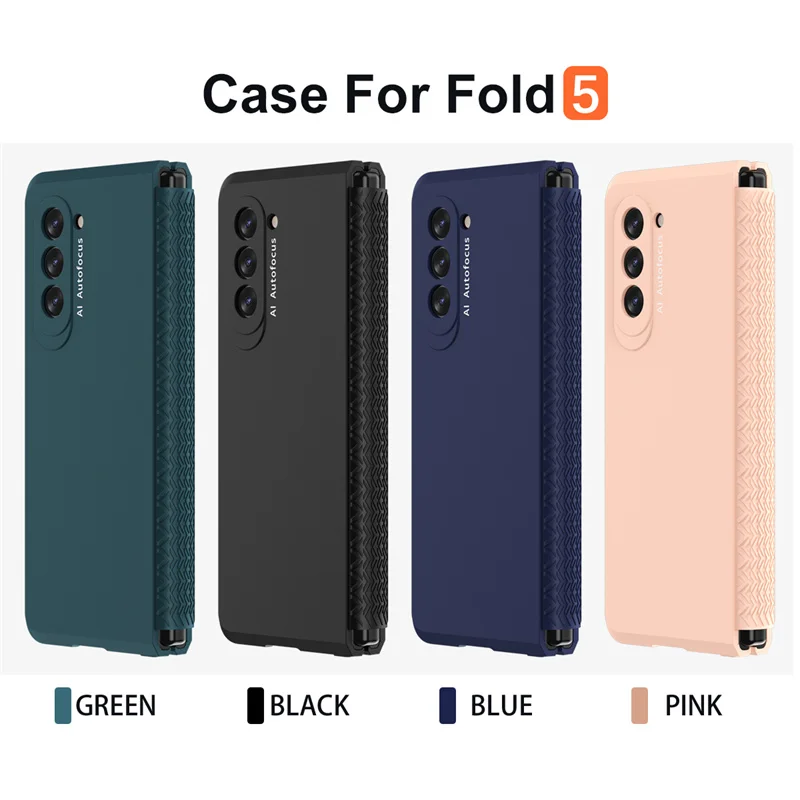 Suitable For Samsung Galaxy Z Fold 5 4 3 2 Hinge Leather Case With Front Glass Full Protection Ultra-thin Hard PC Cover