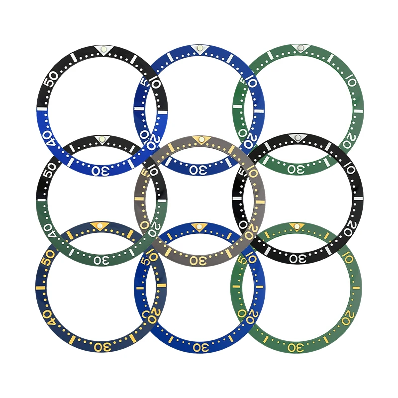 38mmx31.5mm Fashion Flat Ceramic Bezel Insert Ring Fits SKX007 SKX009 SRPD Watch Cases NH35 NH36 Movement Watch Retrofit Parts