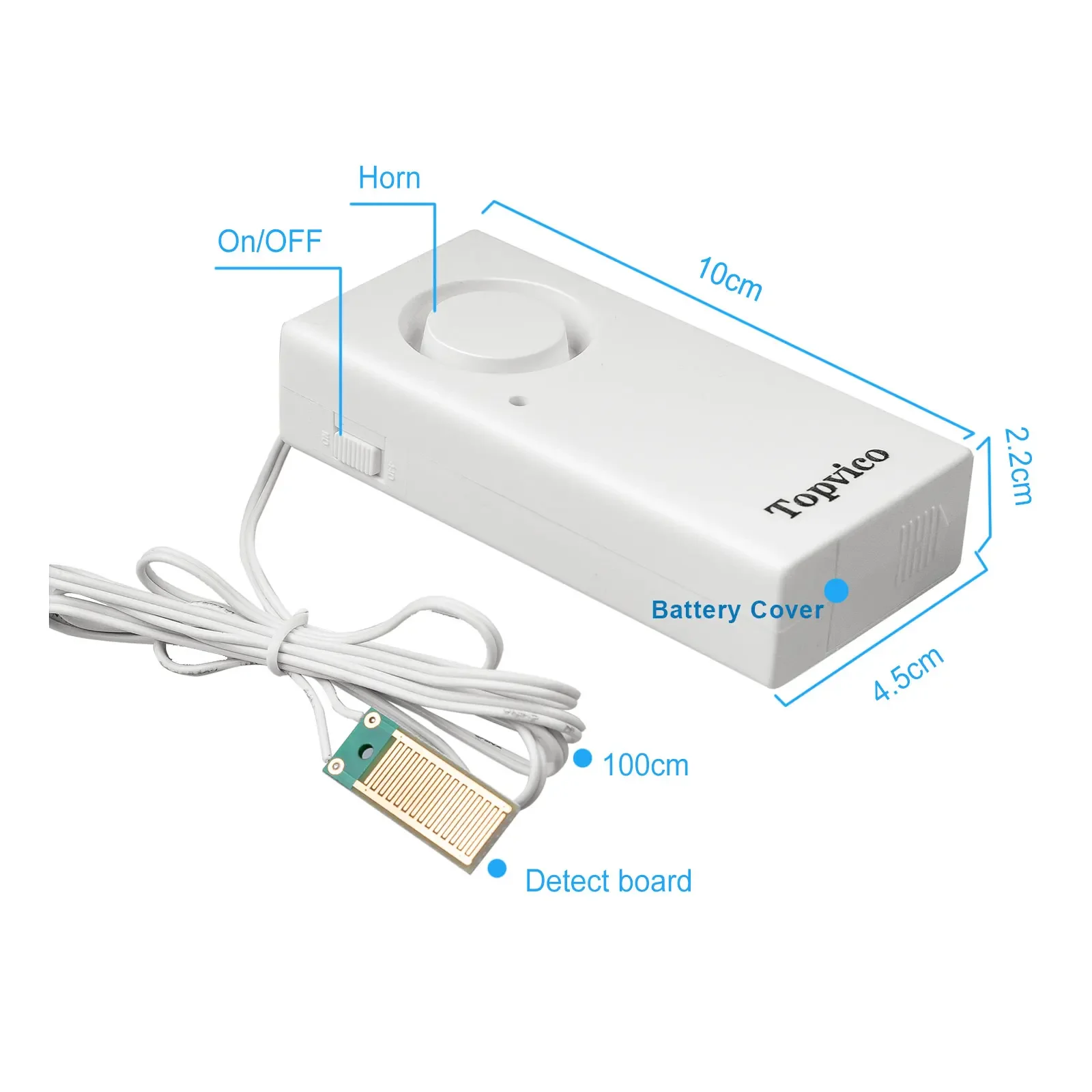 Topvico 1/2/3/5pcs Water Leakage Sensor Detector Leak Alarm Flood Detection 120dB Alert Wireless Home Security System