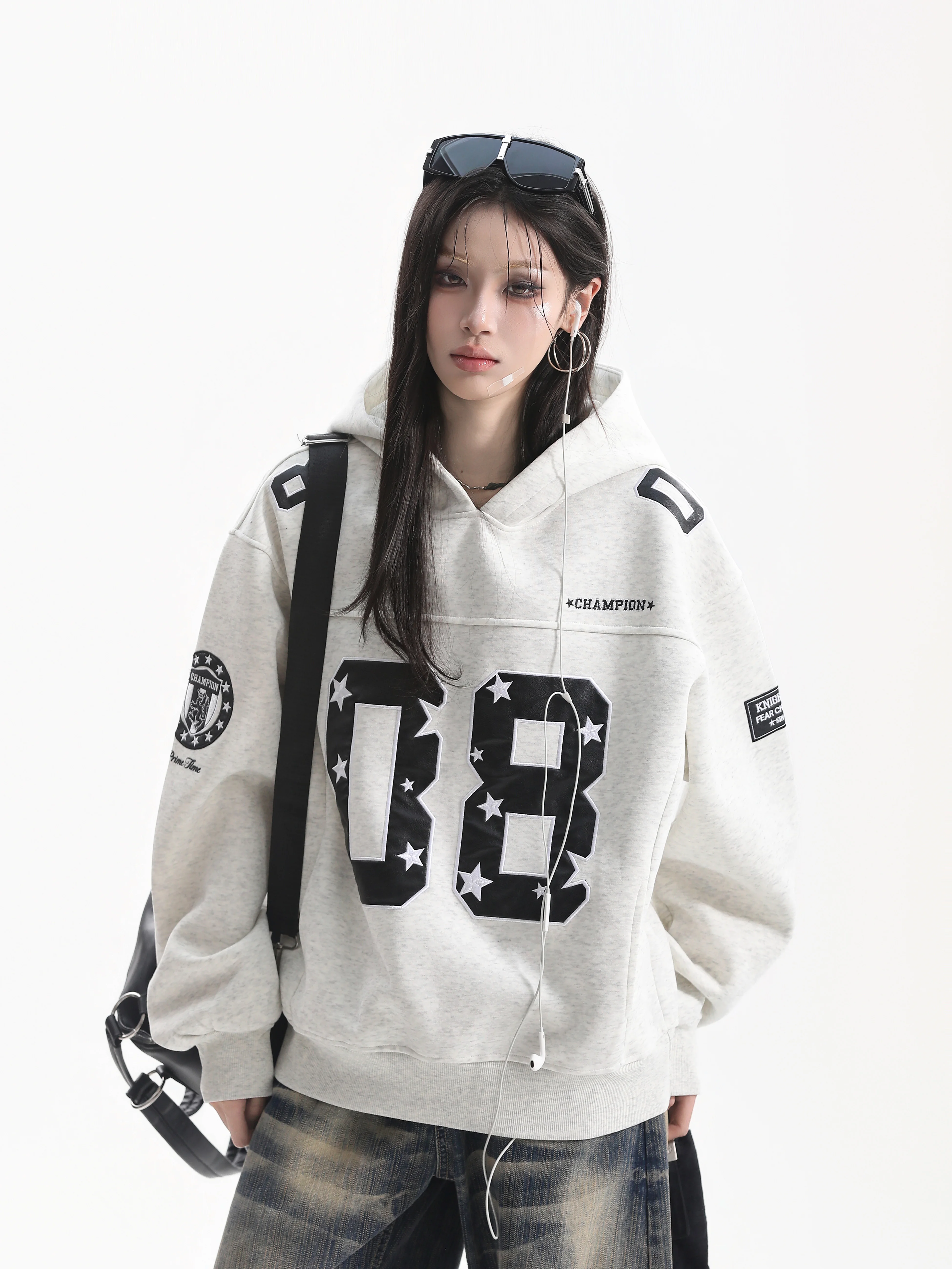Oversize Loose Women's Hoodie American Street Sport Style Fall Season Casual Long Sleeve Sweatshirt Outerwear for Youth