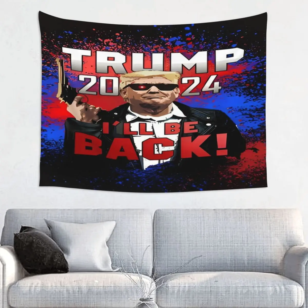 Trump Take America Back 2024 Tapestry for Dorm Aesthetic Tapestries Wall Hanging Backdrop for Room