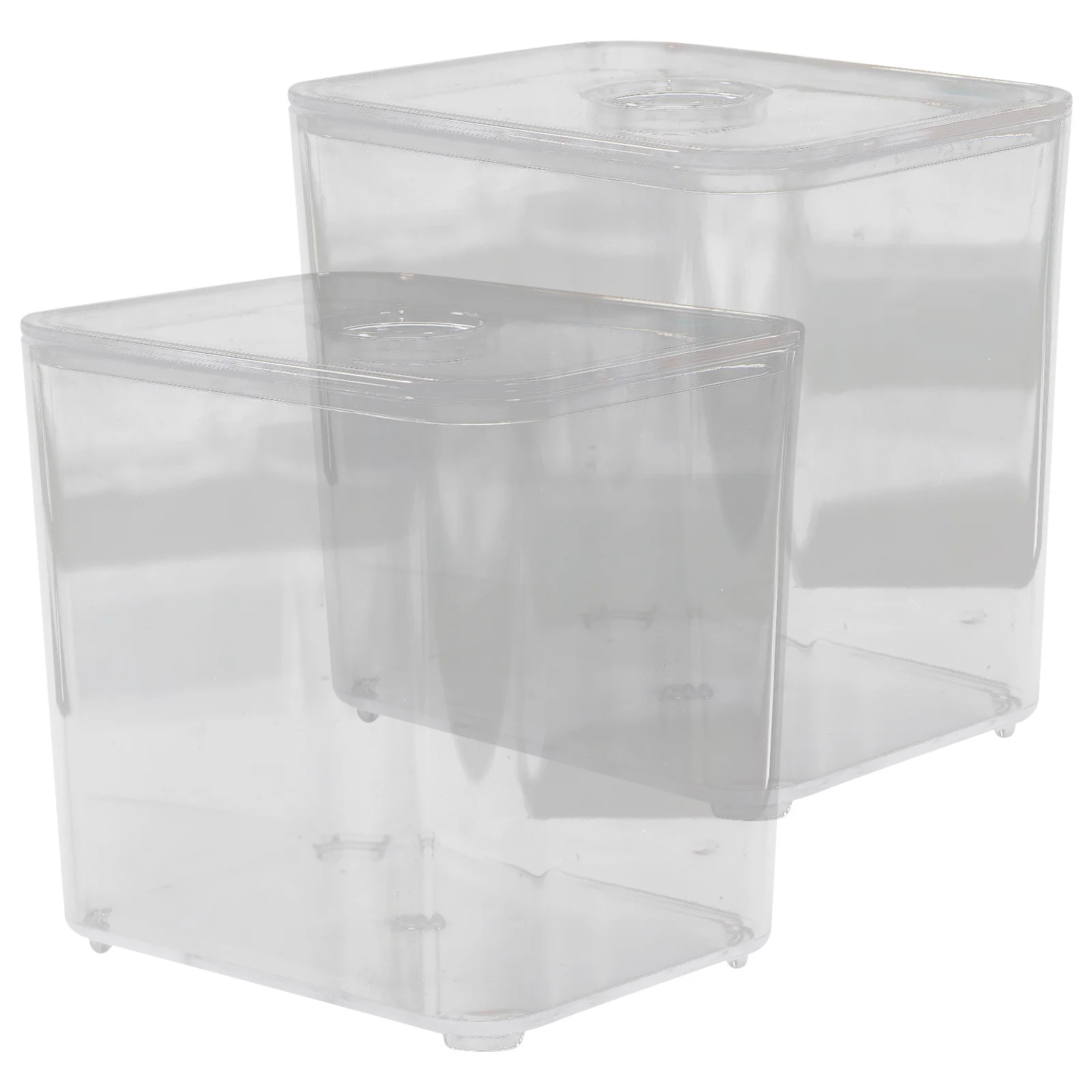 

2Pcs Stackable Cotton Swab Box Clear Organizer for Small Sundries and Jewelry Cotton Swabs Storage Box Toothpick Case
