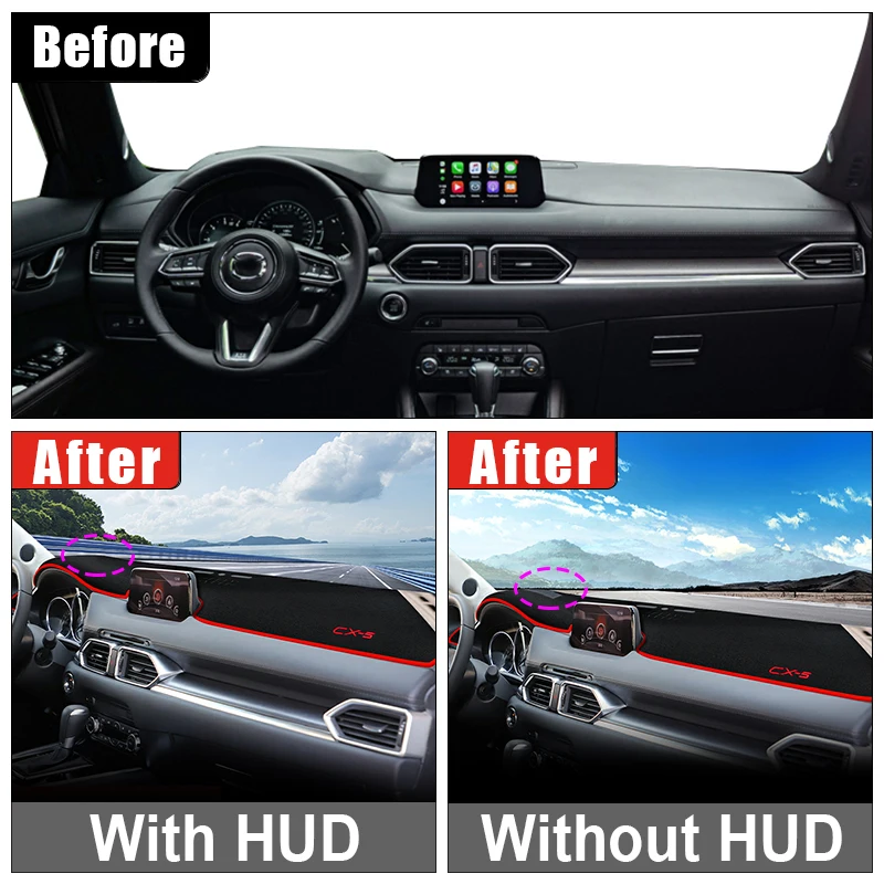 Car Dashboard Cover Sun Shade Mat Avoid Light Pads Anti-UV Case For Mazda CX-5 CX5 CX 5 KF 2017 2018 2019 2020 2021 2022 2023