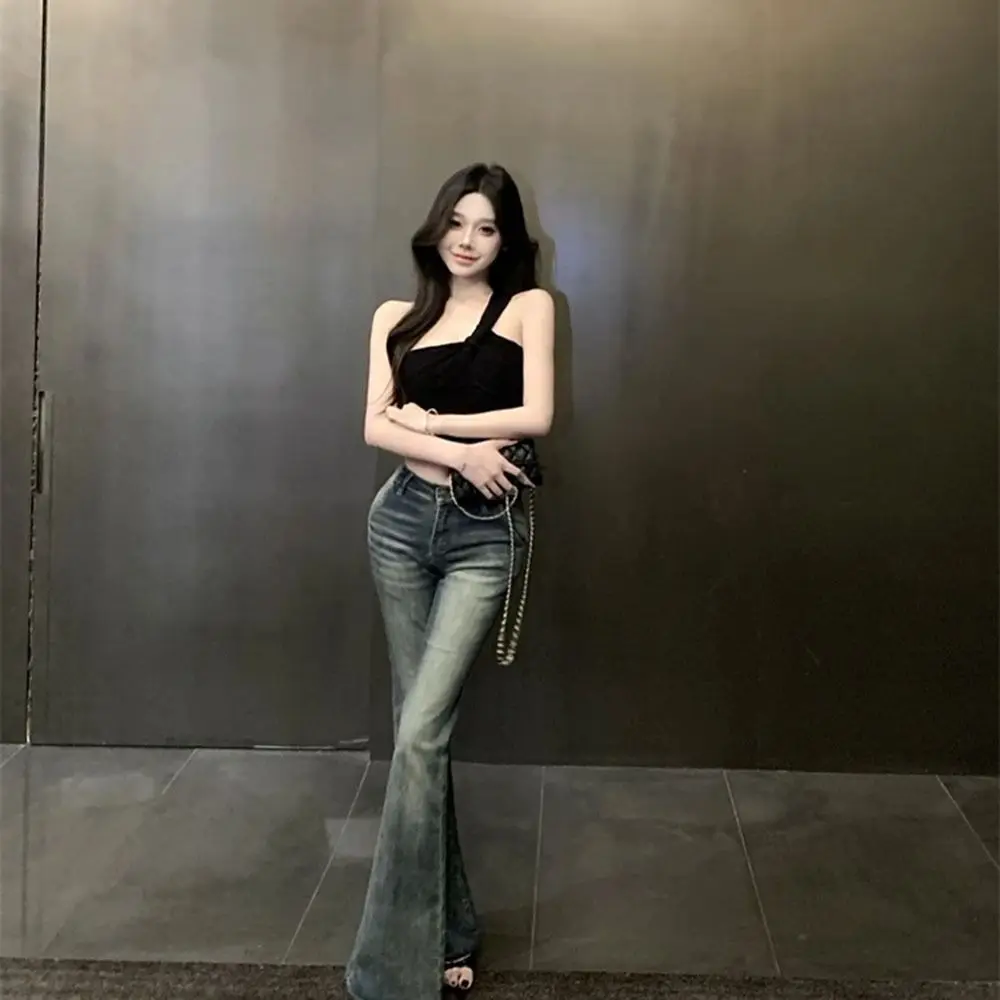 Big Twist Knotted Design ปิดไหล่ Camisole สายสั้น SLIM FIT เสื้อกล้ามไหล่เดียวดีไซน์จีบไม่สม่ําเสมอ