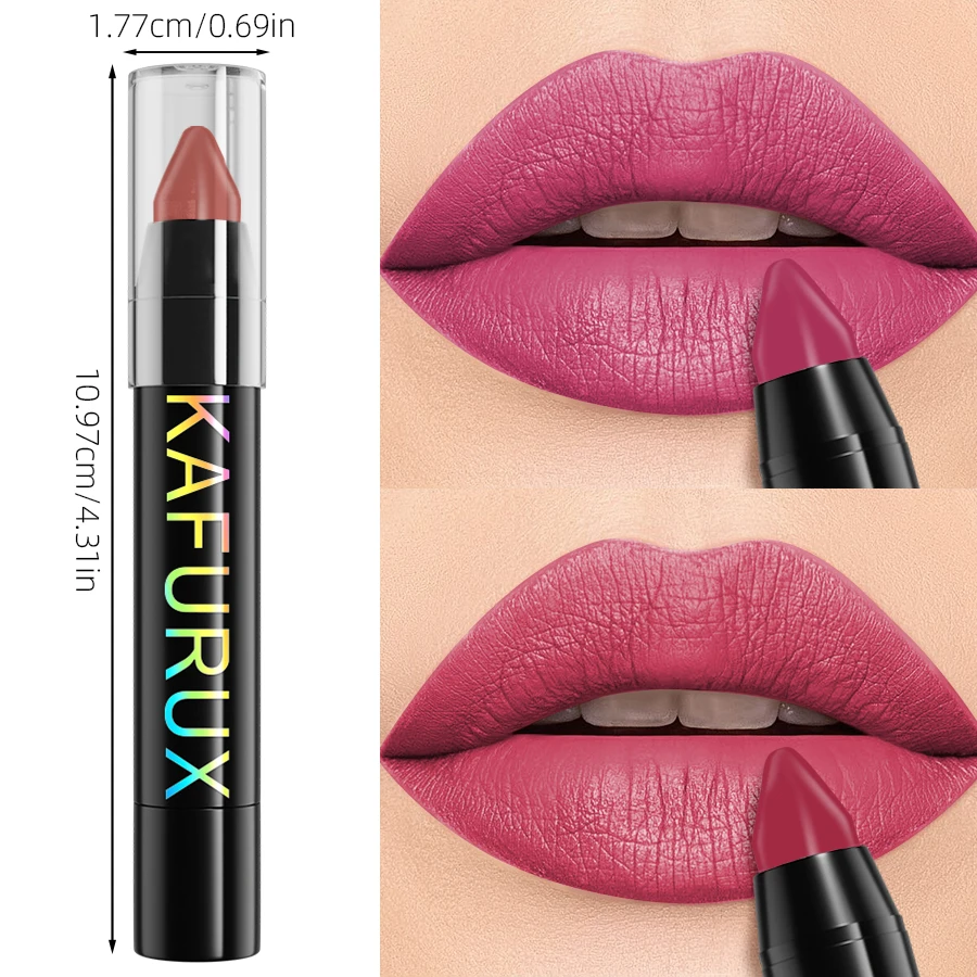 15 Colors 1PC Lipstick Matte Velvet Finish Smooth Lip Liner Pen Long Lasting Lips Korean Makeup Pink Brown Lip Tints Cosmetics