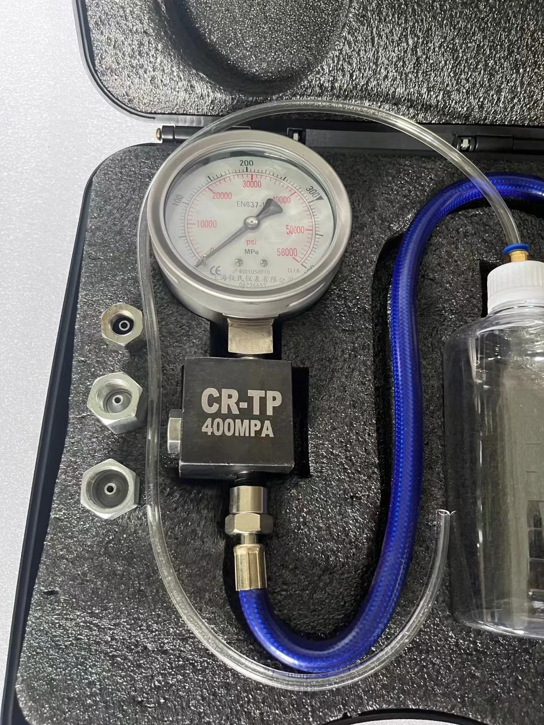 400Mpa Diesel Pump Plunger Pressure Gauge with 1800bar Pressure Relief Valve Fuel Pump Piston Repair Test Tool Kit